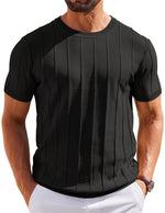 Load image into Gallery viewer, COOFANDY Mens Dress T Shirts Summer Short Sleeve Sweater Shirt Knitted Crewneck Tee Shirt Black

