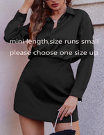 Load image into Gallery viewer, Zeagoo Womens Skirts Stain Silk High Waisted A-line Mini Skirt Summer Short Skirts with Zipper Casual Bodycon Skirt,Large A-Black,L
