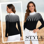 Load image into Gallery viewer, Women's 2025 Fall Fashion Turtleneck Long Sleeve Ribbed Knit Slim Fitted Casual Pullover Sweater Tops (US, Alpha, Medium, Regular, Regular, Black)
