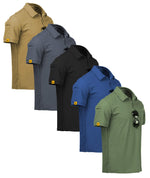 Load image into Gallery viewer, ZITY 5 Pack Mens Polo Shirt Short Sleeve Sports Golf Tennis T-Shirt Moisture-Wicking Summer Shirts
