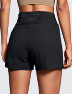 Load image into Gallery viewer, CRZ YOGA Women&#39;s Lightweight Mid Rise Hiking Shorts 4&#39;&#39; - Stretch for Athletic Summer Travel Outdoor Golf with Zip Pockets Black Medium
