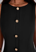 Load image into Gallery viewer, PRETTYGARDEN Work Dresses for Women 2026 Summer Business Formal Short Dress Sleeveless Button Down Elegant Office Outfits (Black,Medium)
