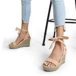 Load image into Gallery viewer, DREAM PAIRS Womens Open Toe Espadrilles Dressy Lace Up Strappy Wedges Sandals SDPW2301W,Nude,8
