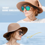 Load image into Gallery viewer, CHBP Sunglasses Womens Men Polarized UV Protection Trendy Vintage Retro Round Mirrored Lens Sunglasses For Women
