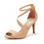 Load image into Gallery viewer, DREAM PAIRS Womens NILE Fashion Stilettos Open Toe Pump Heel Sandal, Nude - 9

