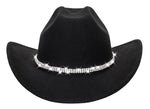 Load image into Gallery viewer, Glitter Silver Black Cowboy Hats for Women - Western Sparkly Rhinestone Cowgirl Hat for Ladies
