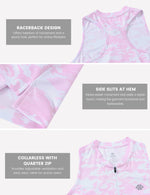 Load image into Gallery viewer, MoFiz Women&#39;s Golf Polo Tennis Shirt Sleeveless Racerback UPF 50+ 1/4 Zip Collarless Quick-Dry Lightweight Athletic Tank Top for Workout Running Sports Pink Camo Print M
