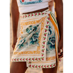 Load image into Gallery viewer, Talakeno Womens Summer Floral Wrap Short Skirt Tie Side High Waist A Line Beach Vacation Boho Mini Skirt(Multicolor,L)
