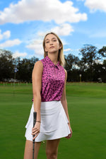 Load image into Gallery viewer, Womens Purple Leopard Sleeveless Golf Shirts Polo Shirts Golf Tank Tops, Medium
