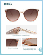 Load image into Gallery viewer, SOJOS Classic Round Sunglasses for Women Men Retro Vintage Shades Large Plastic Frame Sunnies SJ2067 with Crystal Brown Frame/Brown Lens
