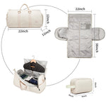 Load image into Gallery viewer, Convertible Garment Duffel Bag for Travel Womens Carry On Garment Bags With Toiletry Bag Large Weekender Bag Shoe Pouch 2 in 1 Hanging Suitcase Suit Travel Duffel Overnight Bags 2pcs Set Beige
