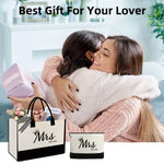 Load image into Gallery viewer, KDBDSYZB Mrs 2026 Bride Canvas Tote Bag, Gifts for Wedding BridalShower, mrs 2026 bag with Makeup Bag，Bachelorette Party, Bride to be Gifts, Miss to Mrs Bag,Christmas Personalized Bridesmaid Gift
