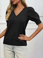 Load image into Gallery viewer, Women&#39;s Puff Short Sleeve Sweater Tops 2025 Spring Summer Trendy Casual T Shirts Blouses
