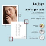 Load image into Gallery viewer, 1 CTTW Women's Long Diamond Earrings | 10K Solid White Gold Alternating Big and Small Lab Grown Diamonds

