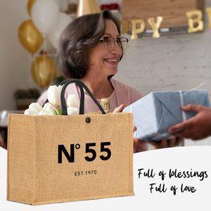 55th Birthday Gifts for Women - Beach Bag Canvas ToteBag665 Grocery Bags