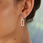 Load image into Gallery viewer, Tituthia 925 Sterling Silver Dangle Earrings for Women Trendy, Dainty Simple Big Paperclip Chain Link Silver Huggie Hoop Earrings 14k Silver Plated Lightweight Hypoallergenic Dangly Earring Minimalist Aesthetic Silver Jewelry for Christmas Gifts
