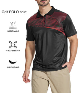 ZITY Golf Polo Shirts for Men Short Sleeve Athletic Tennis T-Shirt Red XL