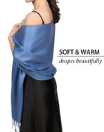 Load image into Gallery viewer, Achillea Pashmina Scarf for Women, Shawls and Wraps for Evening Dresses, Wedding, Bridesmaids, All Year Round Scarf for Formal or Casual Wear

