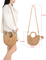 Load image into Gallery viewer, Garemcy Summer Straw Beach Bag Women&#39;s Woven Crossbody Shoulder Bag Womens Straw Tote Bag Handbag Khaki
