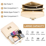 Load image into Gallery viewer, Top Handle Bag Quilted Crossbody Bags Trendy Designer Handbags for Women Beige Leather Cross Body Satchel Purses Shoulder Bag Goth Purse Large Leather Tote Bag for Women
