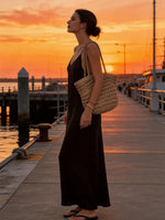 Load image into Gallery viewer, Verdusa Women's Backless Cami Dress Long Maxi Linen Dresses Summer Resort Wear Beach Outfits Sun Dress Black X-Small
