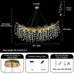 Load image into Gallery viewer, kvtinmty Modern Crystal Gold Chandelier, 55&quot; Large Rectangular Oval Tree Branch Crystal Chandeliers for Dining Room,16-Light Flush Mount K9 Crystal Chandeliers, for Kitchen Island,Dining Room
