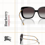 Load image into Gallery viewer, BURBERRY BE4323 38538g 54MM Black/Grey Gradient Square Sunglasses for Women+Bundle with Accessory Eyewear Kit
