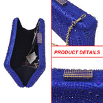 Load image into Gallery viewer, Crystal Box Clutch Rhinestone Handbags For Women Party Purse Wedding Evening Bag(blue)
