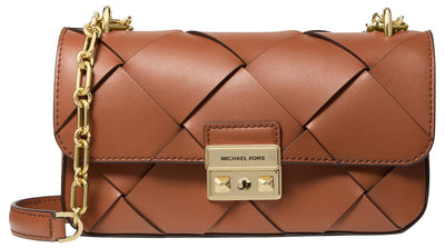 Michael Kors Tribeca Small Convertible Chain Shoulder Bag, Gold-Tone Hardware/Luggage