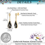 Load image into Gallery viewer, Austrian Crystal Teardrop Dangle Drop Earrings for Women 14K Gold Plated Hypoallergenic Jewelry Gift (Black)
