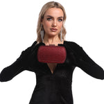 Load image into Gallery viewer, Boutique De FGG Mini Rhinestone Clutch Purse,Evening Bags and Clutches for Women Formal,Crystal Clutch Bag Wedding Handbags,Burgundy
