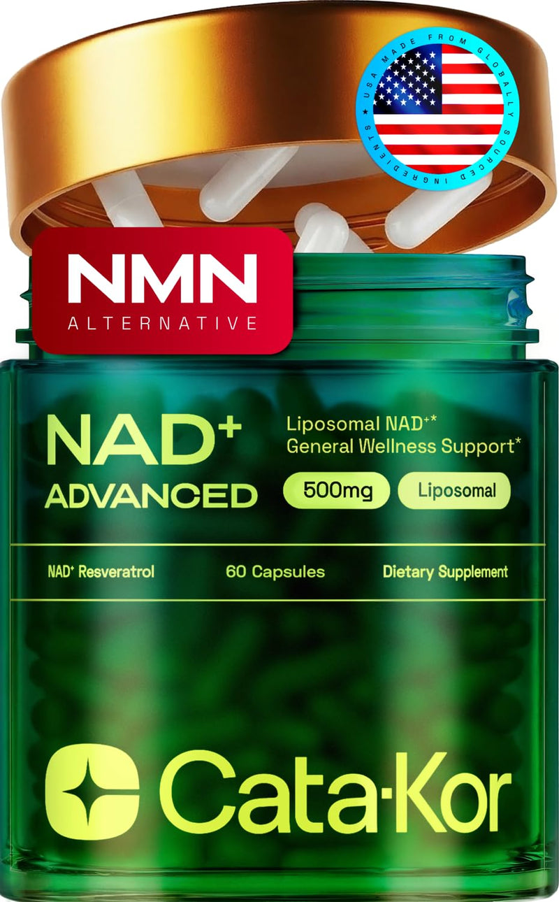 Cata-Kor Liposomal NAD Supplement with Resveratrol – NMN Supplement Alternative – Third-Party Tested – 30-Day Supply – Advanced NAD+ Resveratrol