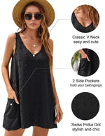 Load image into Gallery viewer, Blooming Jelly Womens Casual Sun Summer Dresses Sleeveless Bathing Suit Cover Up Mini Beach Dress (Medium, Black)
