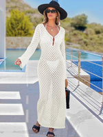 Load image into Gallery viewer, ANRABESS Womens Swimsuit Swim Crochet Cover Up 2025 Summer Knit Bathing Suit Sexy Swimwears Vacation Bodycon Beach Dress White Medium
