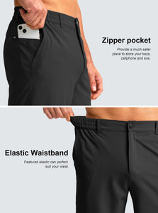 G Gradual Men's Casual Shorts 7" Lightweight Golf Shorts for Men Stretch with 3 Pockets Quick Dry Breathable Work Shorts Black