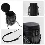 Load image into Gallery viewer, FONETTOS Y2K Punk Bag Tassel Totes Gothic Fringe Bag Women Shoulder Funky Bags Sourpuss Rock Fashion Crossbody Handbag
