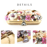 Load image into Gallery viewer, Lanpet Women Clutches Flower Evening Handbag Chain Strap Shoulder Bag Gold
