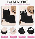 Load image into Gallery viewer, Dokotoo Modest Swimsuits for Women 2025 Two Piece Bathing Suits Tummy Control Ruched Tankini Swim Suits with Skirt Black Large

