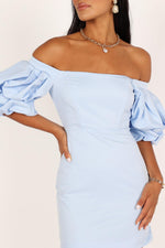 Load image into Gallery viewer, Fern Puff Sleeve Mini Dress - ICY Blue M
