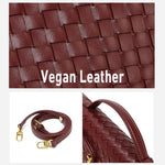 Load image into Gallery viewer, SCRILLE Evening Woven Handbag for Women PU Leather Clutch Purses Removable Strap Shoulder Bag Fashion Crossbody Tote Bag (Brown)
