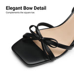 Load image into Gallery viewer, DREAM PAIRS 2026 Women's Bow Heels -Kitten Heels for Women, Square Toe Strappy Heeled Sandals, Elegant Wedding &amp; Bridal Bownots Sandals for Formal &amp; Special Occasions,Size 9,Black,SDHS25073W
