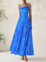 Load image into Gallery viewer, BTFBM Women Summer Floral Maxi Dresses Elegant Spaghetti Strap Dress Printed Party Dress Beach Long Dresses(Floral Blue,Medium)
