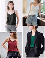 Load image into Gallery viewer, Avidlove Womens Silk Satin Camisole Tank Tops V Neck Adjustable Spaghetti Strap Cami Soft Summer Basic Tank Shirt Wine Red
