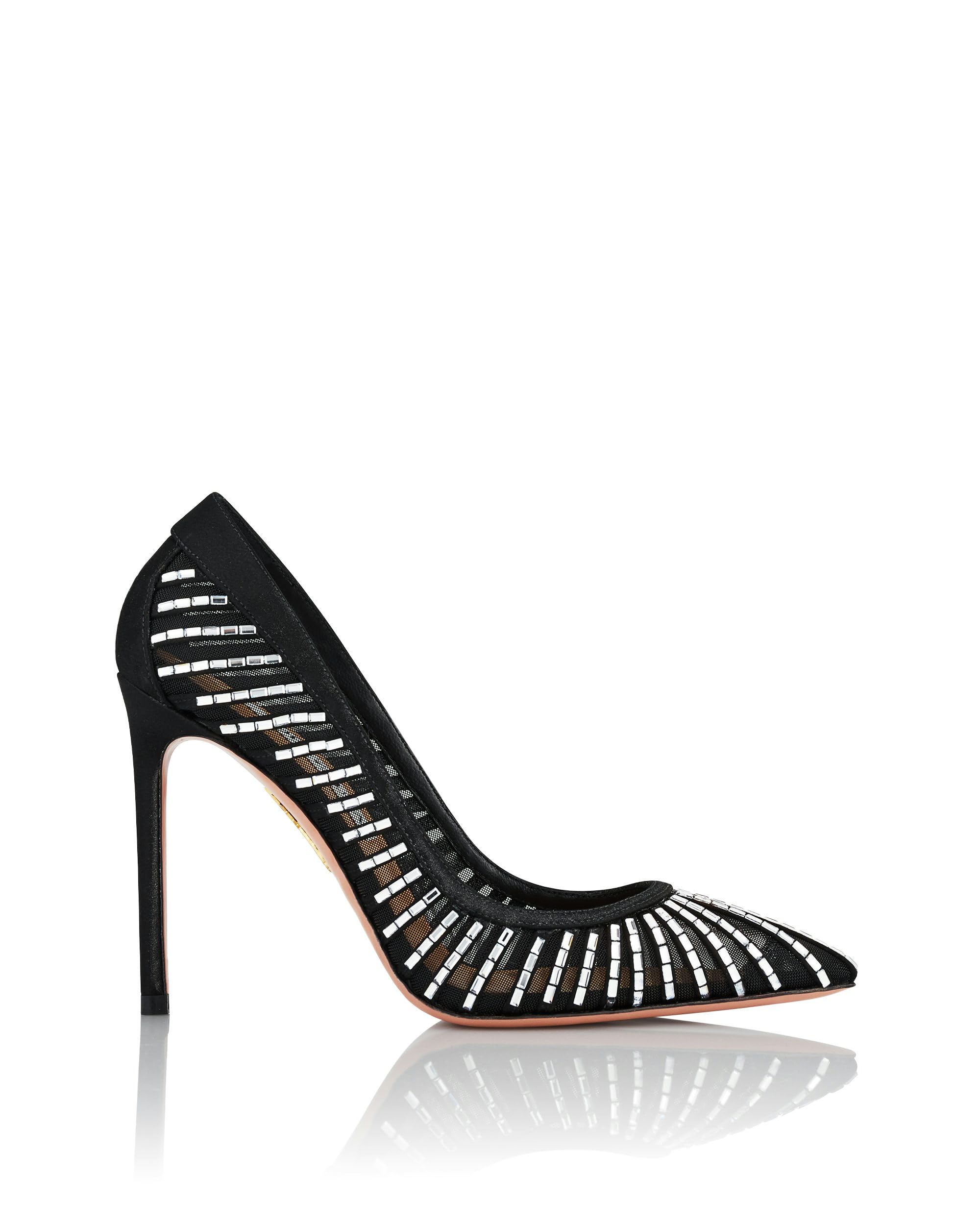 Aquazzura Passions Crystal Pump 105, Black, 10.5