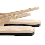 Load image into Gallery viewer, Vertundy Women's Nude Slingback Flats Pointed Toe Flats for Women Ankle Strap Sandals Circle Square Decorative Fashion Design Pumps Shoes
