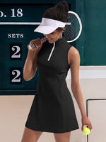 Load image into Gallery viewer, Tennis Dress for Women, Tennis Golf Dresses with Built in Shorts and Pockets for Sleeveless Workout Athletic Dresses Black
