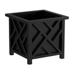 Load image into Gallery viewer, Pure Garden Lattice Design Planter Box – 14.75-Inch-Square Decorative Outdoor Flower or Plant Pot – Front Porch, Patio, and Garden Decor (Black)
