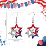 Load image into Gallery viewer, July 4th Independence Day Earrings American Flag Five-pointed Star Earrings Dangle Earrings for Women Independence Day Gifts
