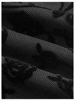 Load image into Gallery viewer, Verdusa Women&#39;s Floral Print Mesh Lettuce Trim Sleeveless Bodycon Long Cami Dress Black M
