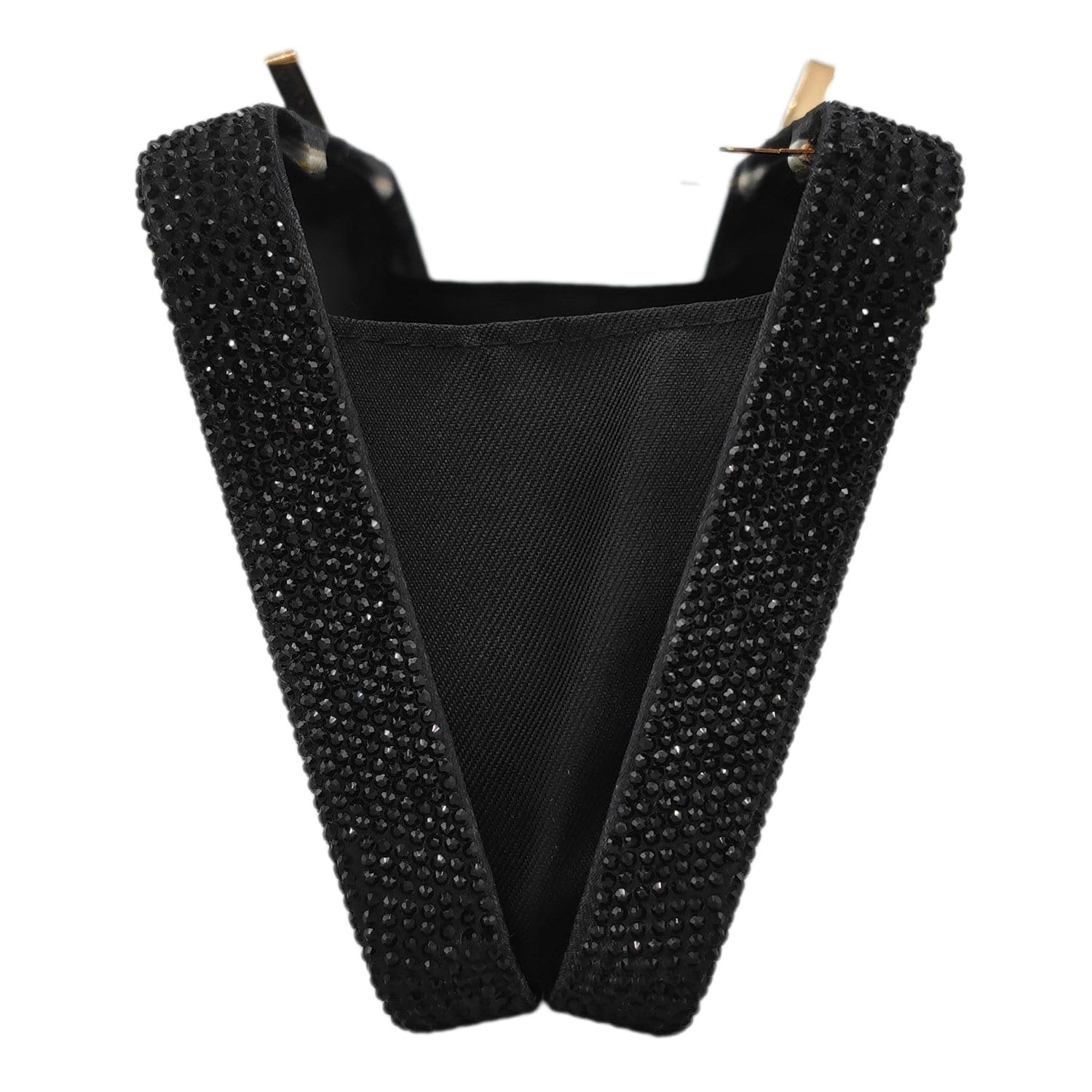 Boutique De FGG Retro Crystal Clutch Purses for Women Luxury Rhinestone Evening Bag Novelty Formal Party Clutch Handbag,Mini,Black Boombox